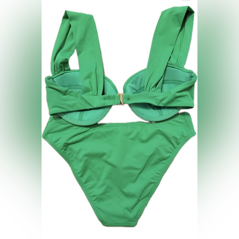 ♠️ Kate Spade Green Shirred Underwire Bikini Size S NWT - Picture 5 of 11